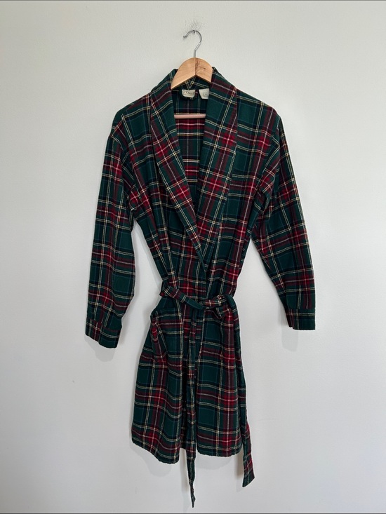 L.L. Bean Other - L.L. Bean Men’s Scotch Plaid 100% Cotton Flannel Robe Size Medium EUC